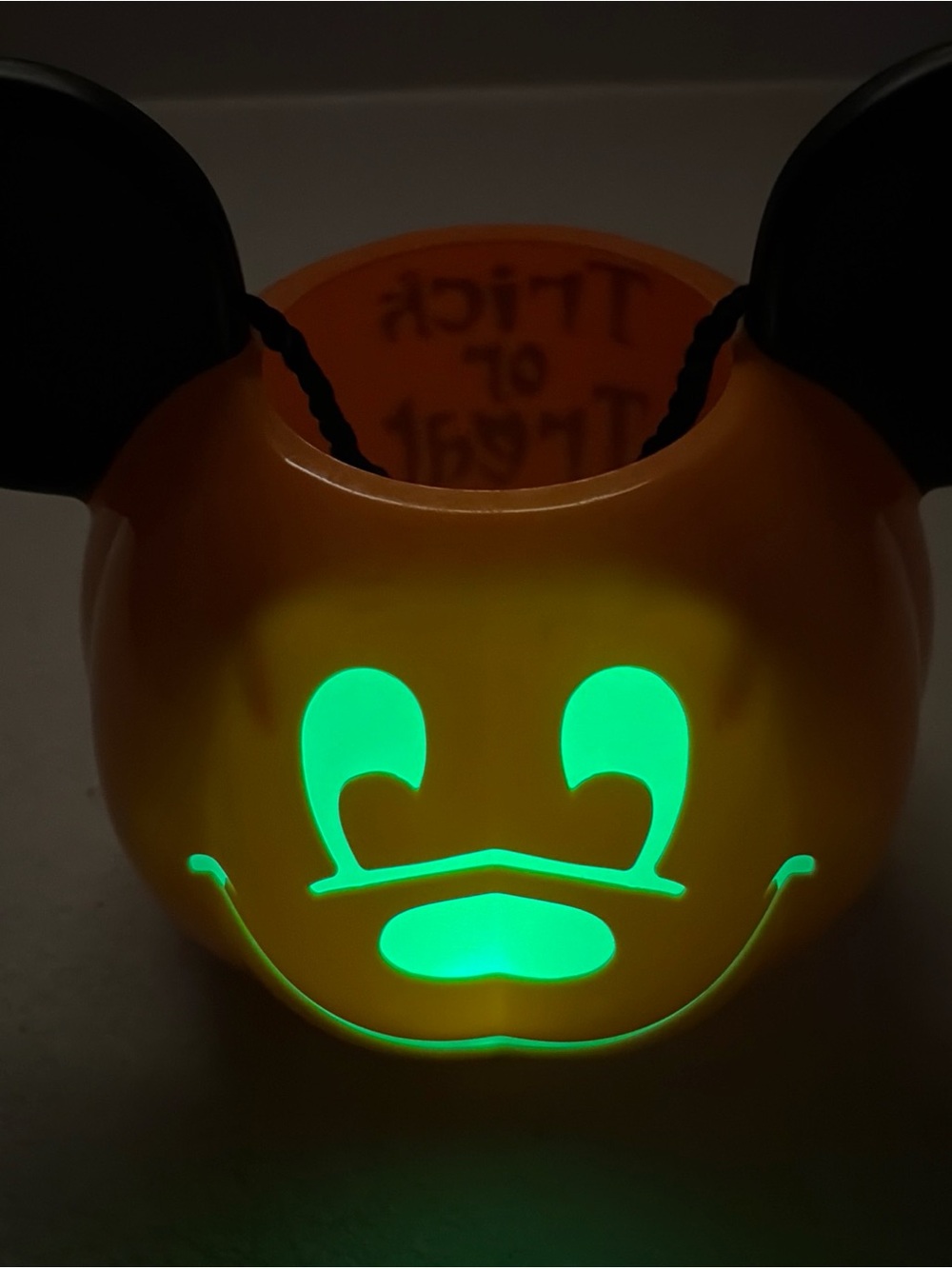 Disney Parks Mickey Mouse Light Up Pumpkin Trick or Treat Bucket Halloween Pail
